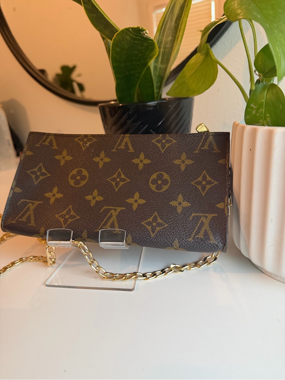 Louis Vuitton Brown Monogram Crossbody Clutch/Pouch